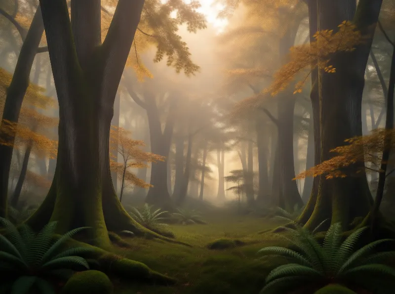 Misty Forest Scene