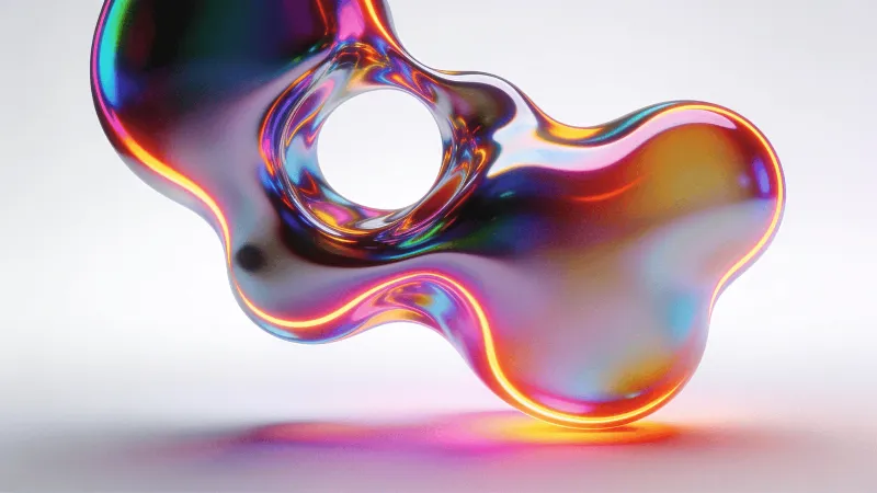 Neon-Lit Fluid Blob