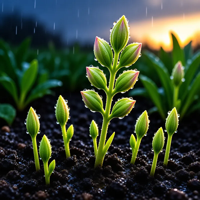 Sunset Bud Growth