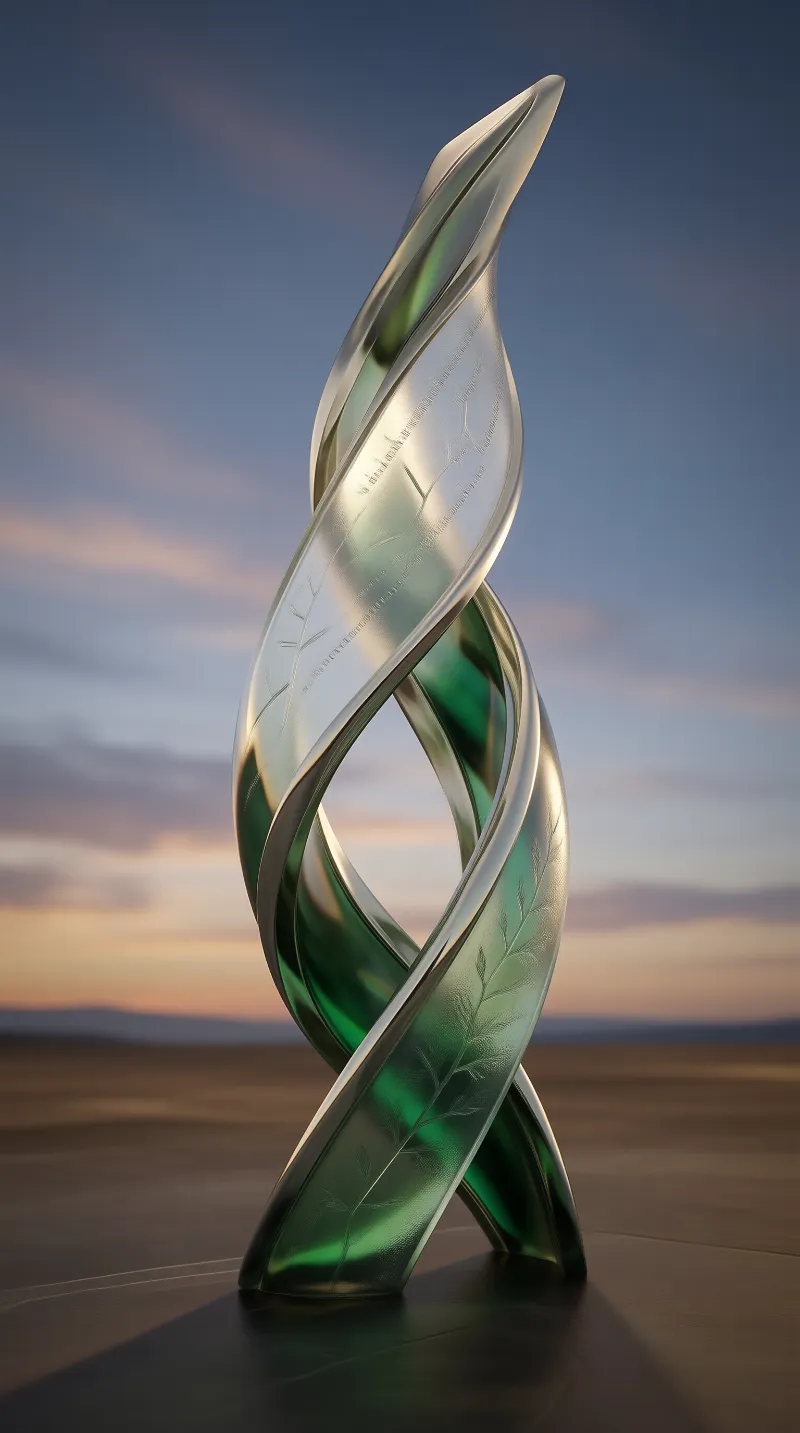 Iridescent Helix Sculpture