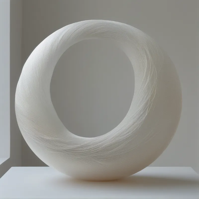 Textured White Ring Sculpture