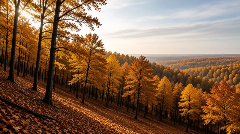 Golden Autumn Forest Scene