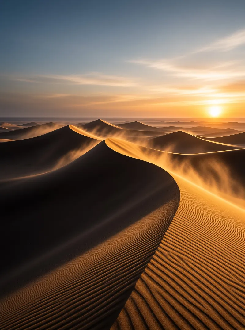 Golden Hour Desert Dunes