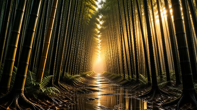 Sunlight in Bamboo Grove