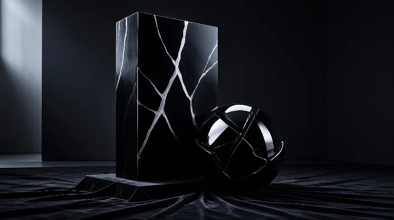 Black Geometric Sculptures