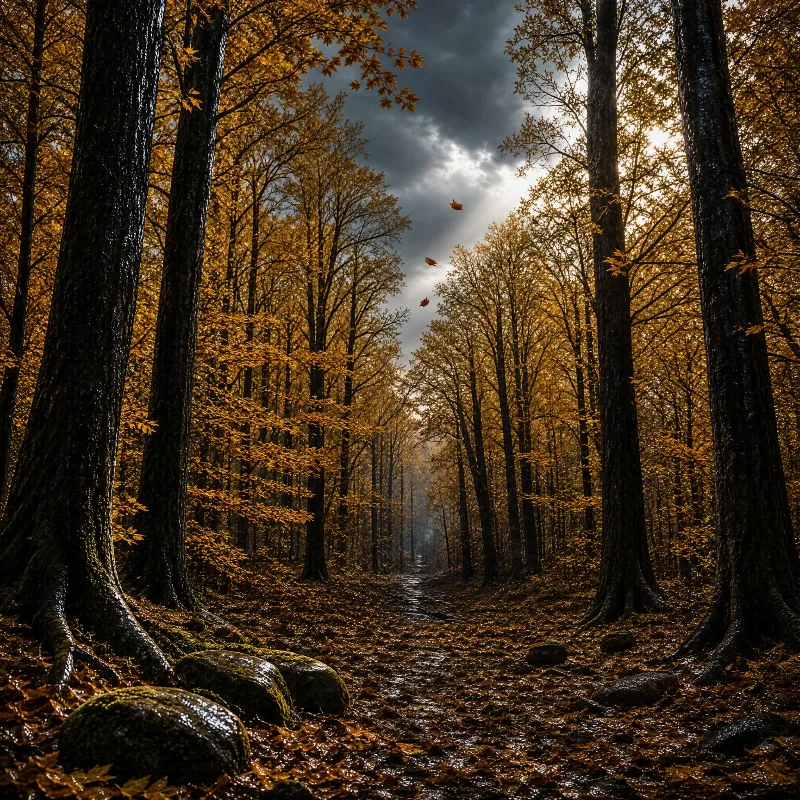 Golden Autumn Forest Trail