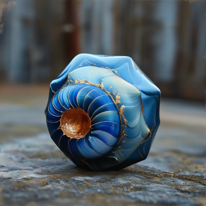 Blue Abstract Flower Object