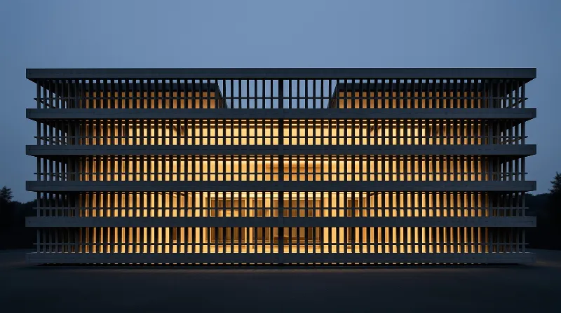 Modern Illuminated Building