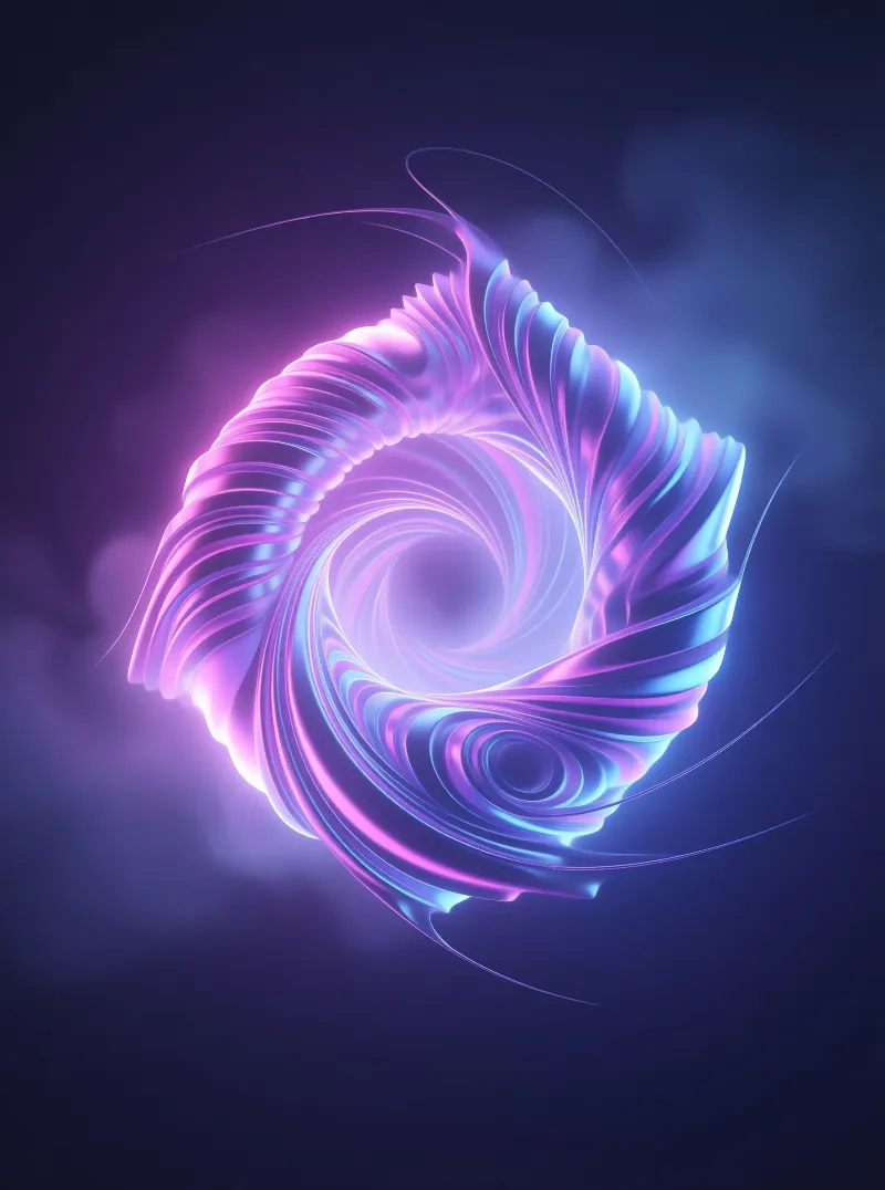 Glowing Neon Spiral Vortex