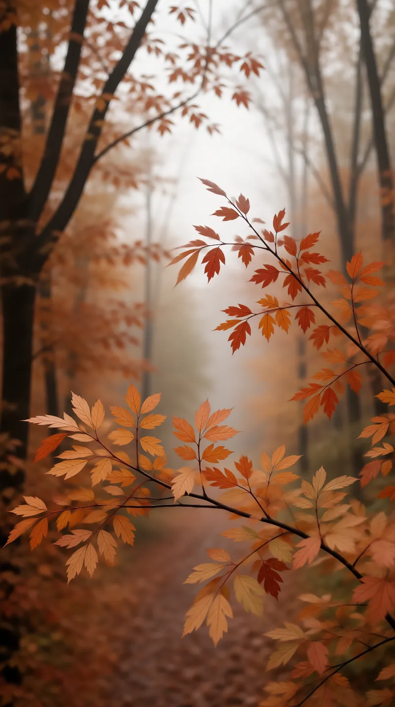 Misty Autumn Forest Path
