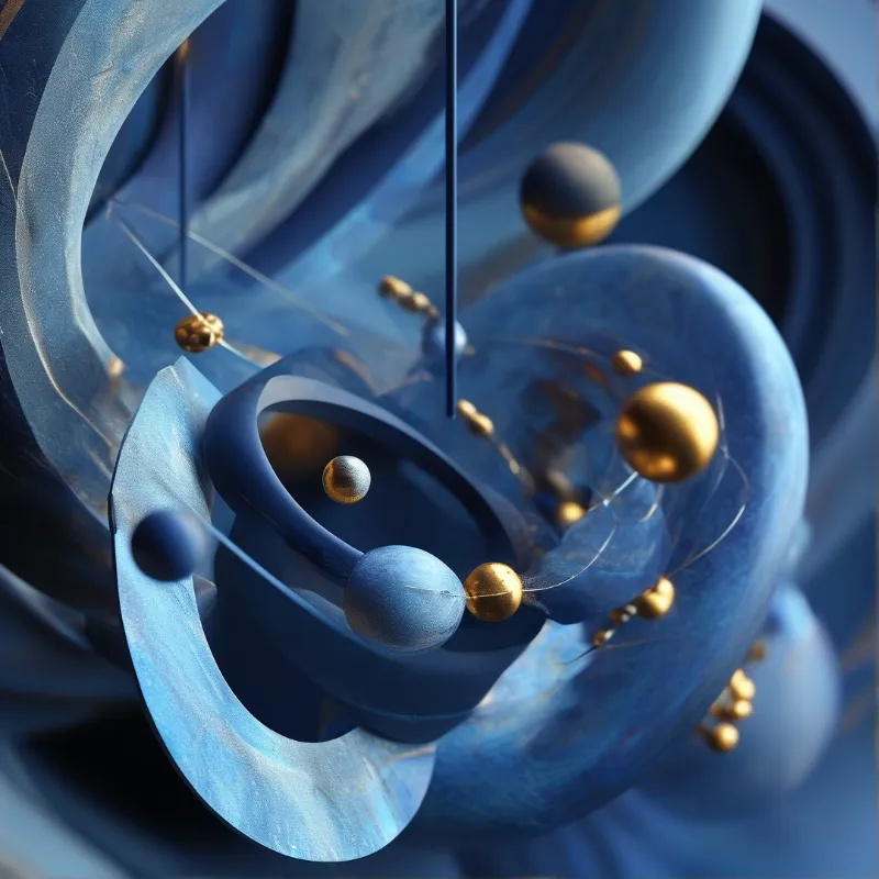 Abstract Blue Spheres Scene