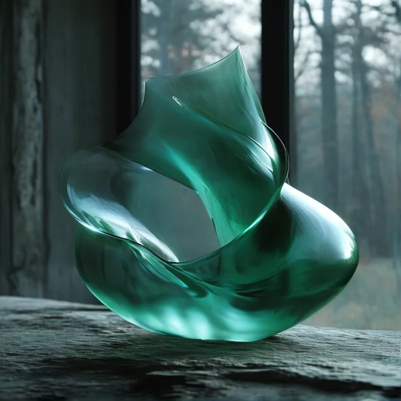 Green Glass Sculpture