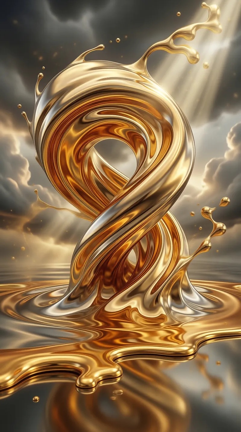 Golden Fluid Infinity Symbol