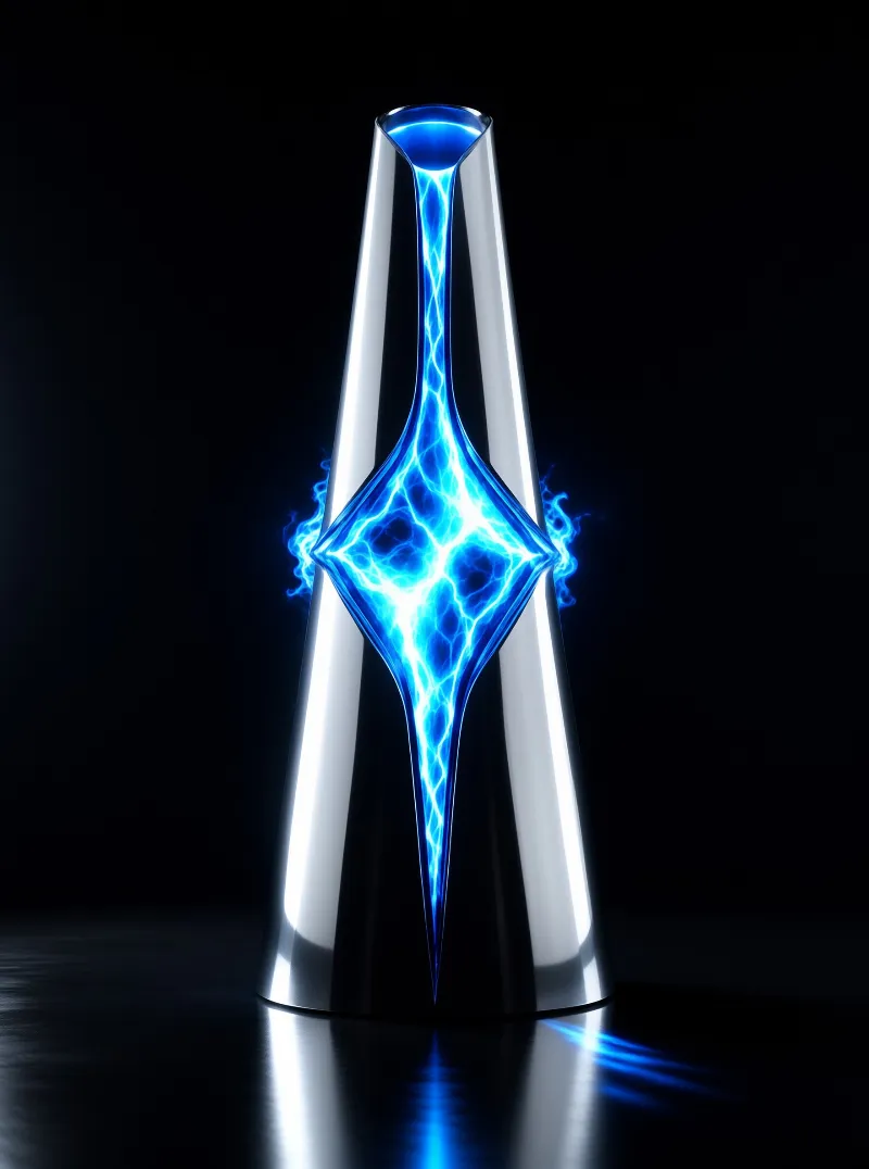 Futuristic Blue Energy Vase