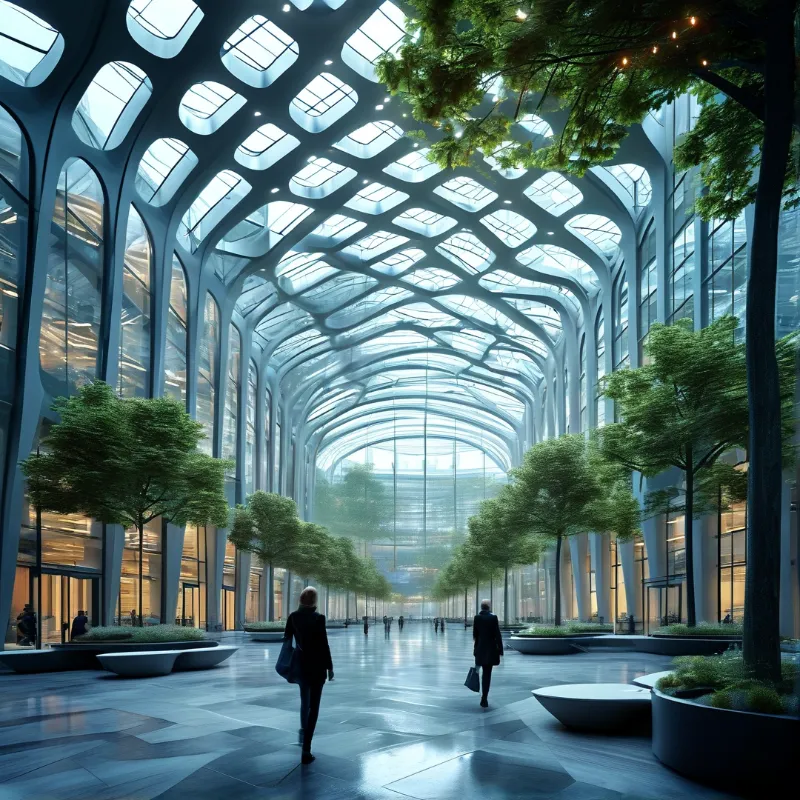 Futuristic Glass Atrium