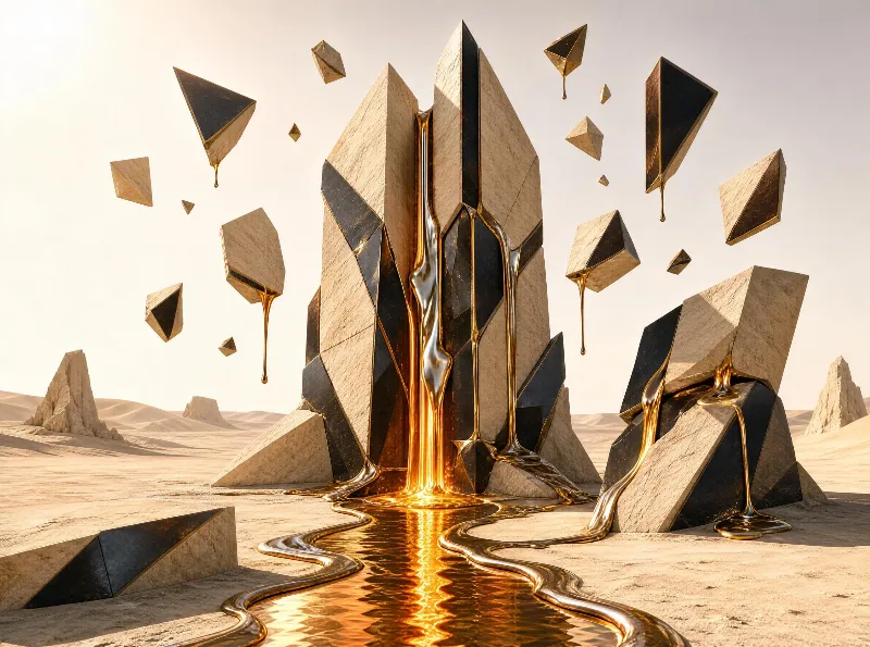 Golden Flow in Desert