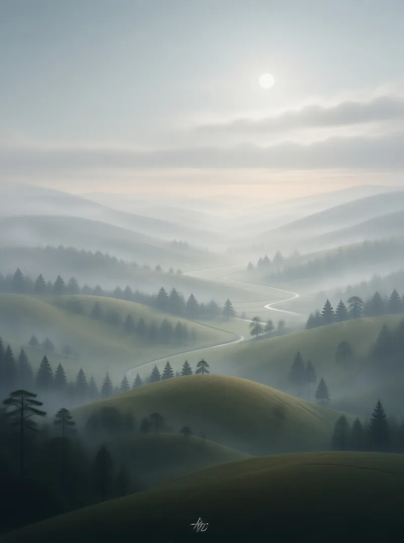 Misty Mountain Landscape