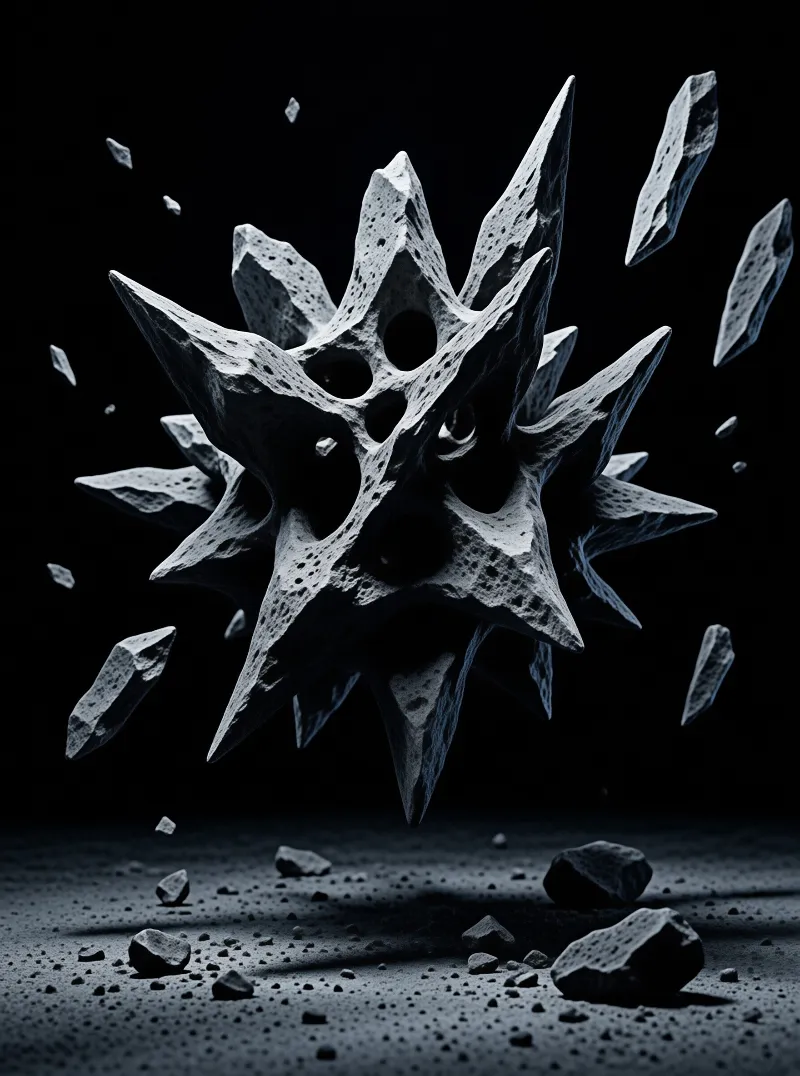 Stone Hovering Over Dark Ground With Spikes