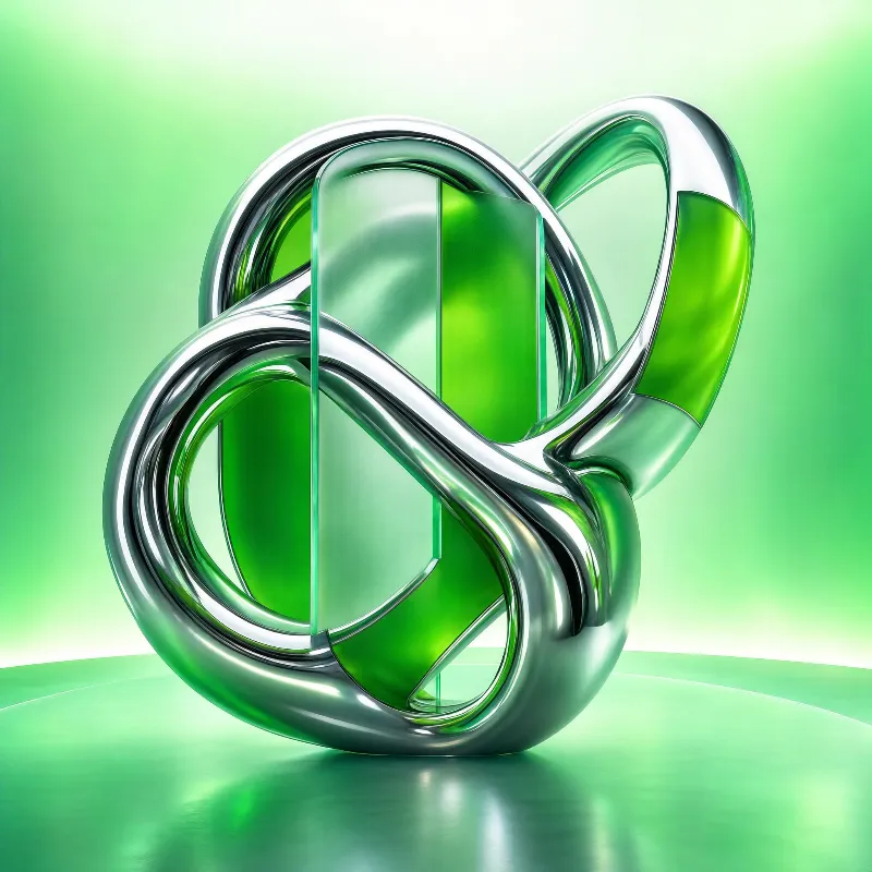 Abstract Green Chrome Knot