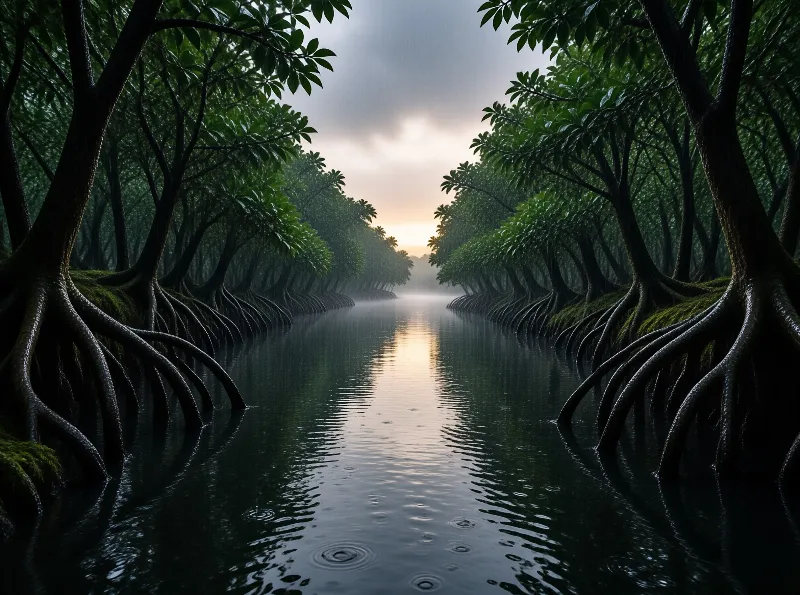 Misty Forest River