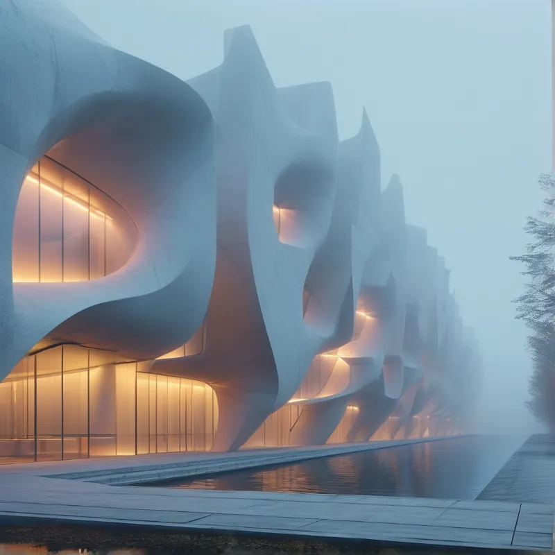 Flowing White Architecture