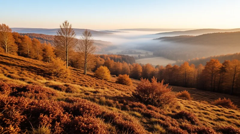Golden Autumn Valley Mist