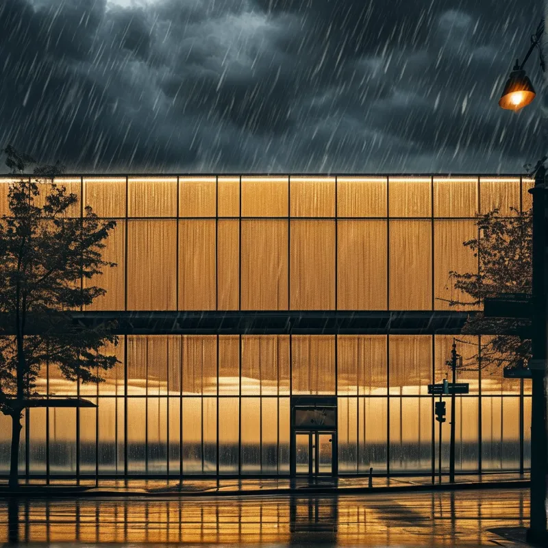 Rainy Night Building