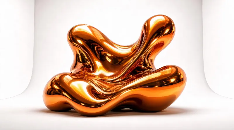Liquid Gold Abstract Shape