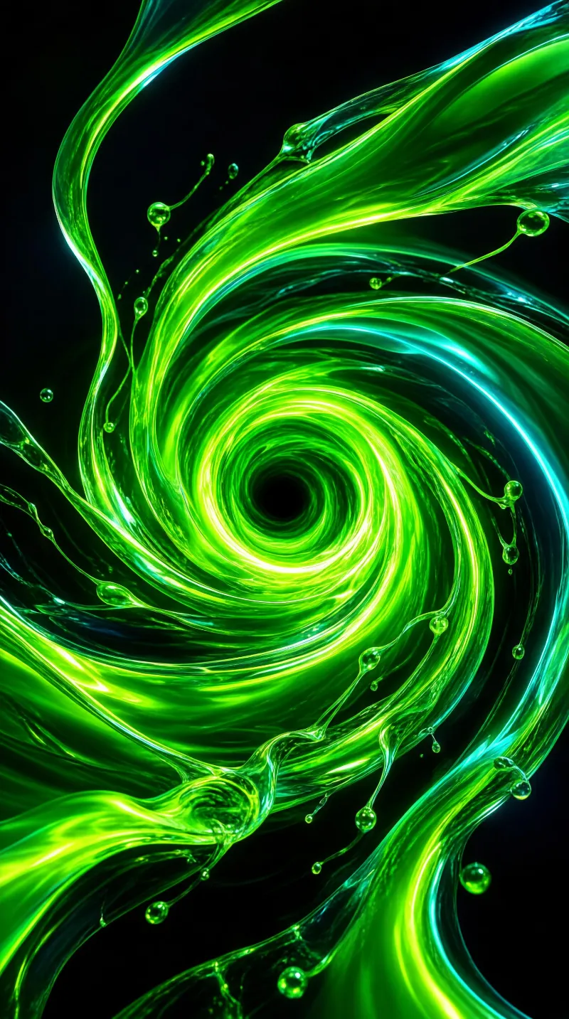 Neon Green Liquid Vortex