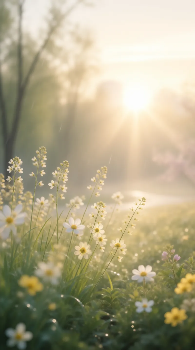 Sunlit Wildflower Field