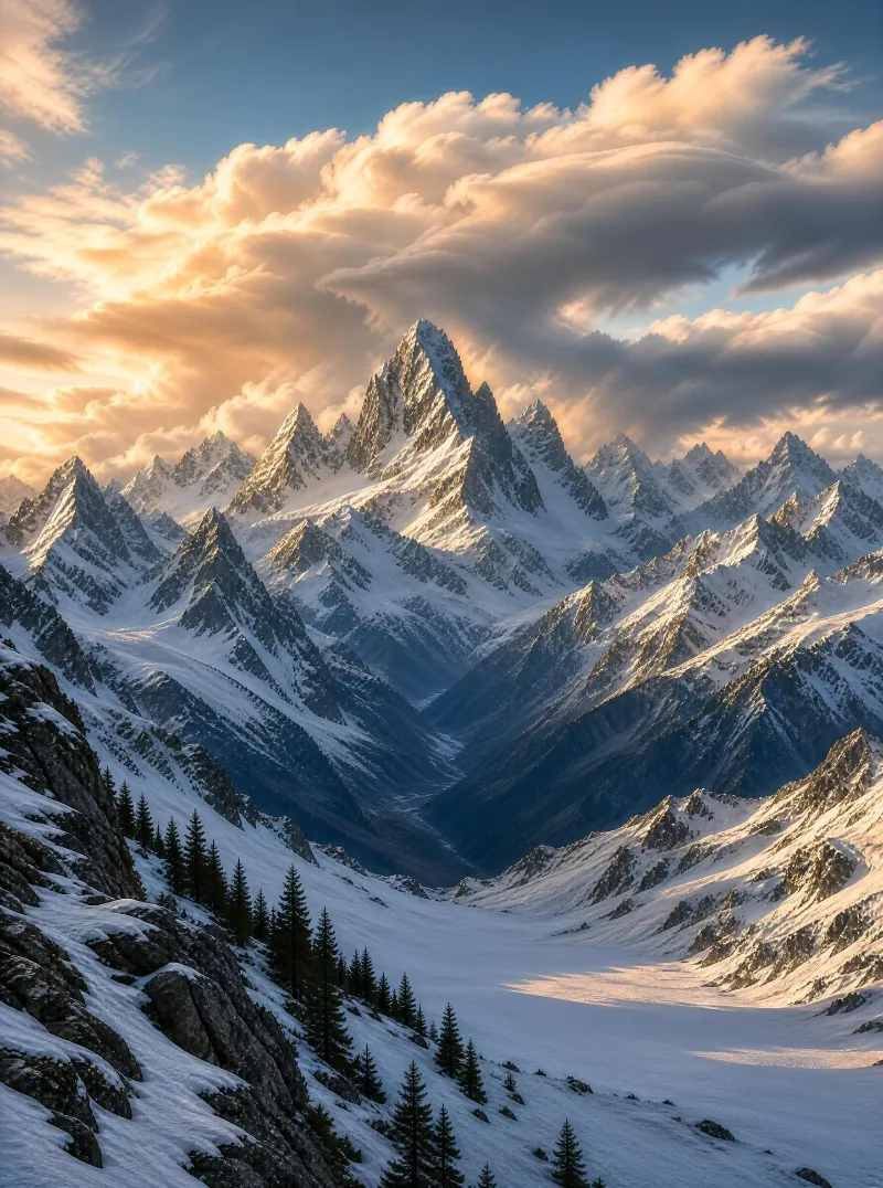 Snowy Mountain Landscape