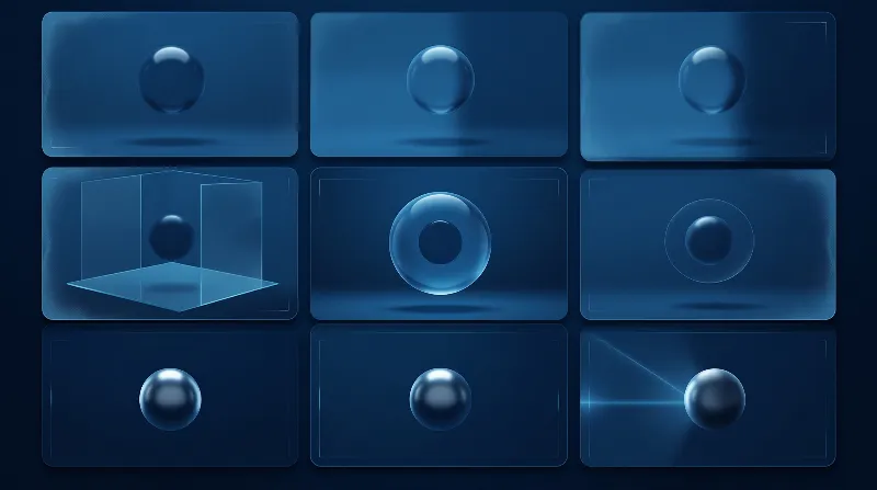 3D Blue Sphere Variations