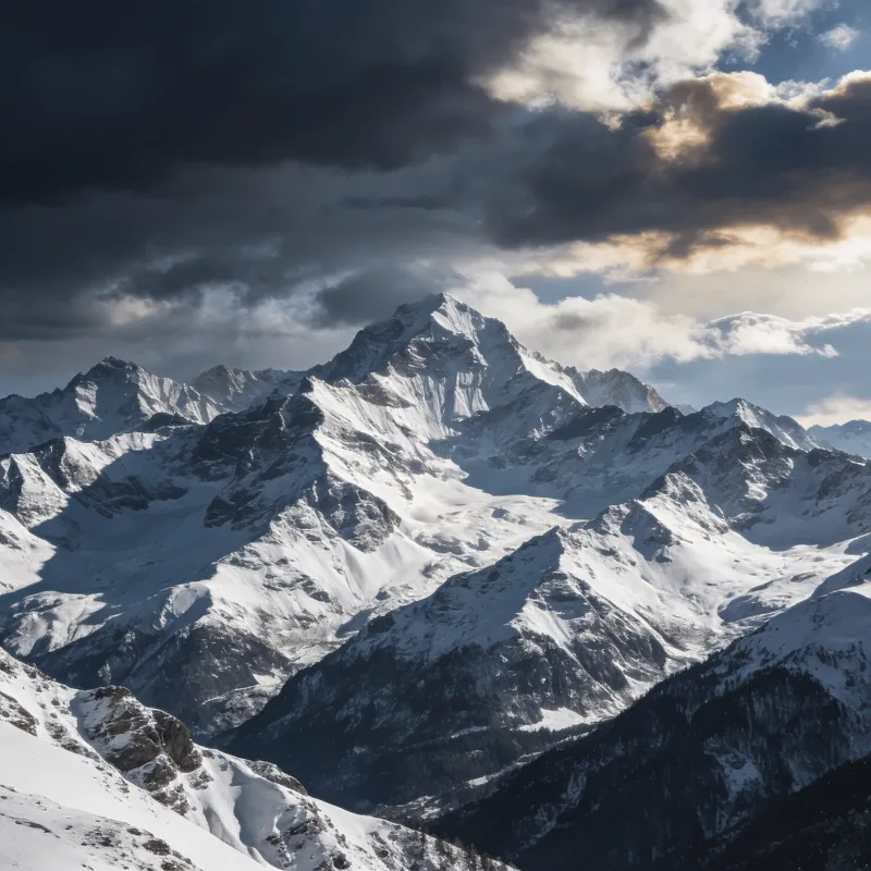 Layered Alpine Ridges in Clear Air