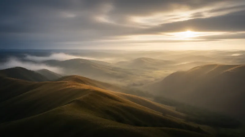 Misty Hills at Dawn