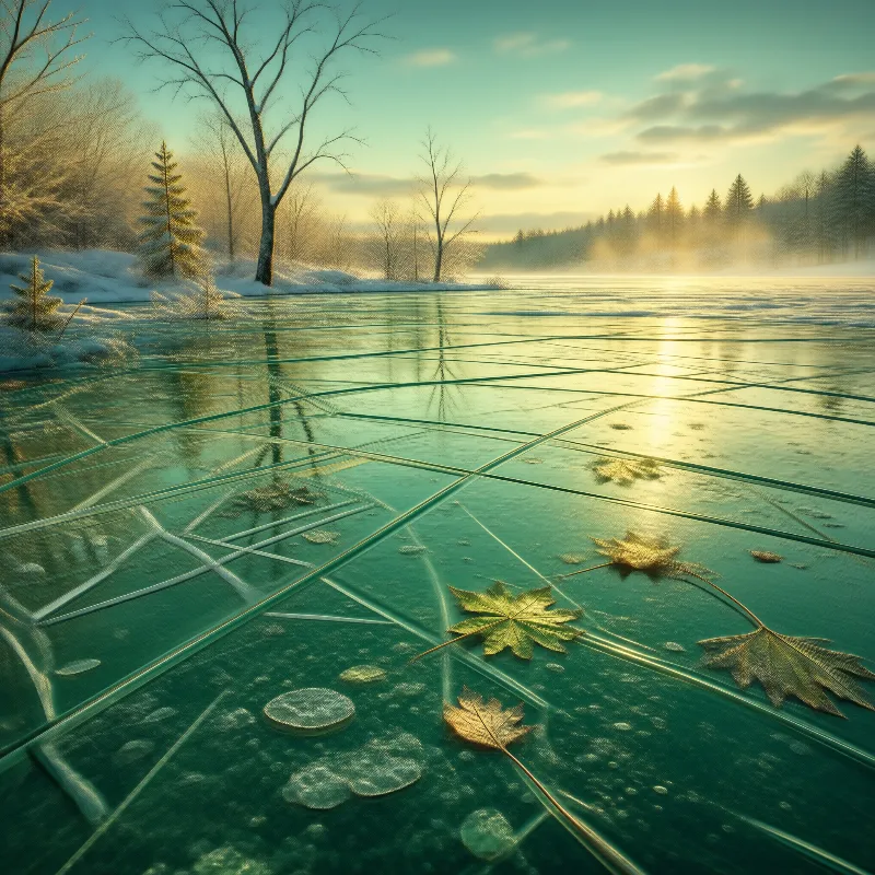 Frozen Lake at Golden Hour