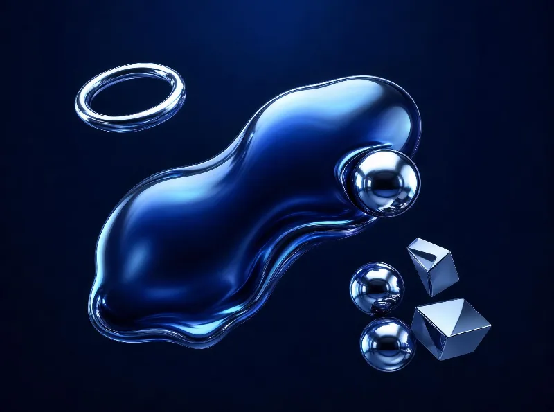 Metallic Blue Shapes