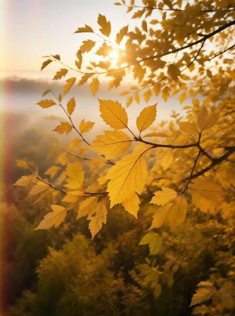 Sunlit Yellow Leaves