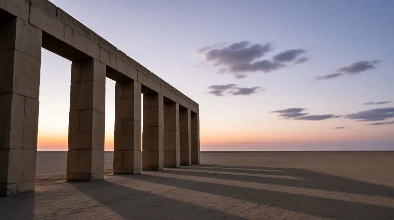 Ancient Colonnade at Dusk