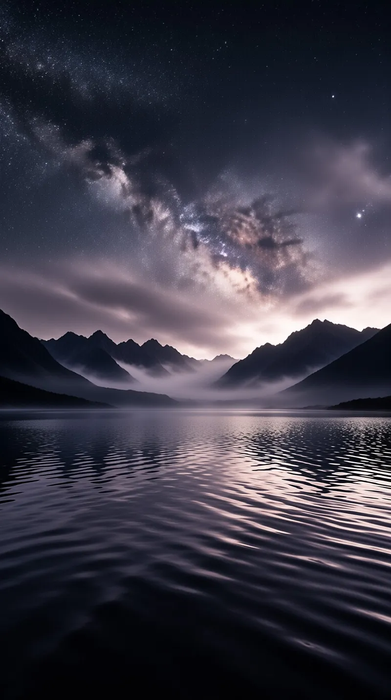 Milky Way Over Mountains