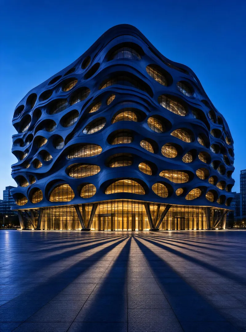 Bubble Building at Twilight