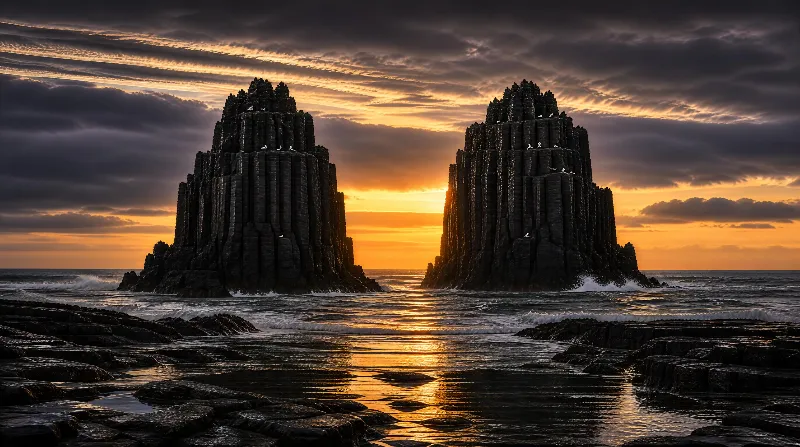 Sunset Sea Stacks