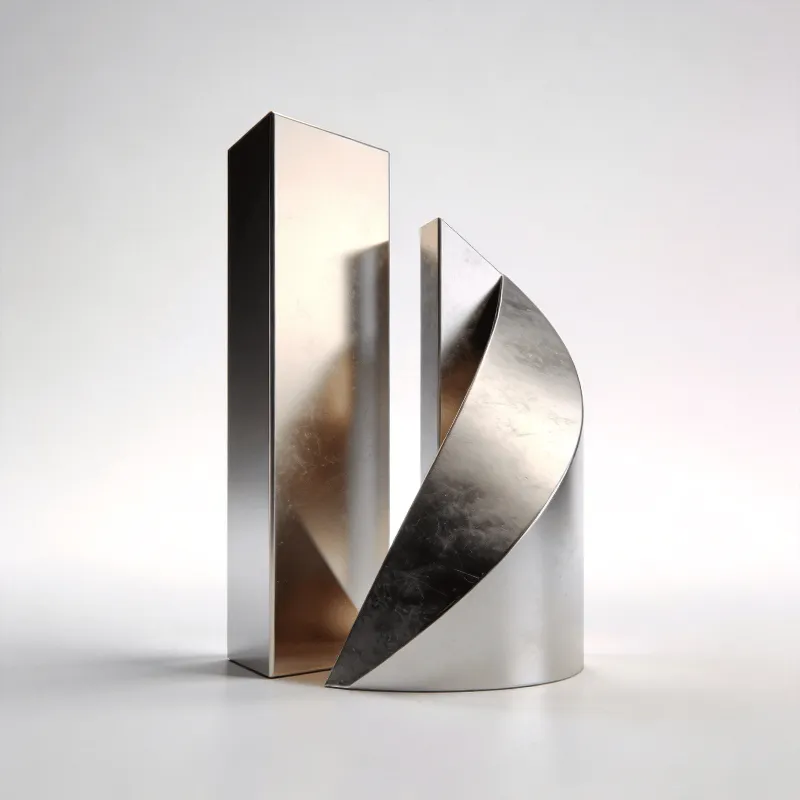 Elegant Metallic Abstract — Polished Chrome Composition