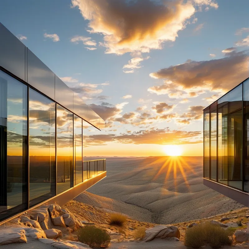 Modern Desert Villa Sunset