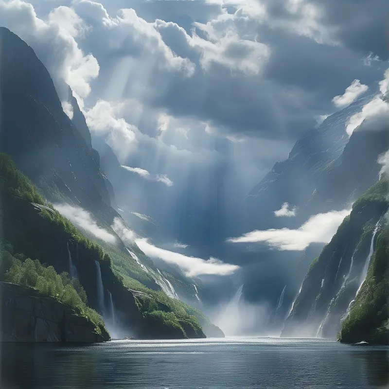 Sunlit Mountain Valley
