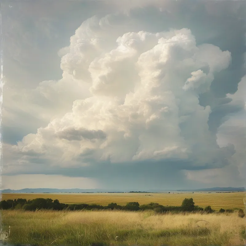 Towering Cloud Over Field
