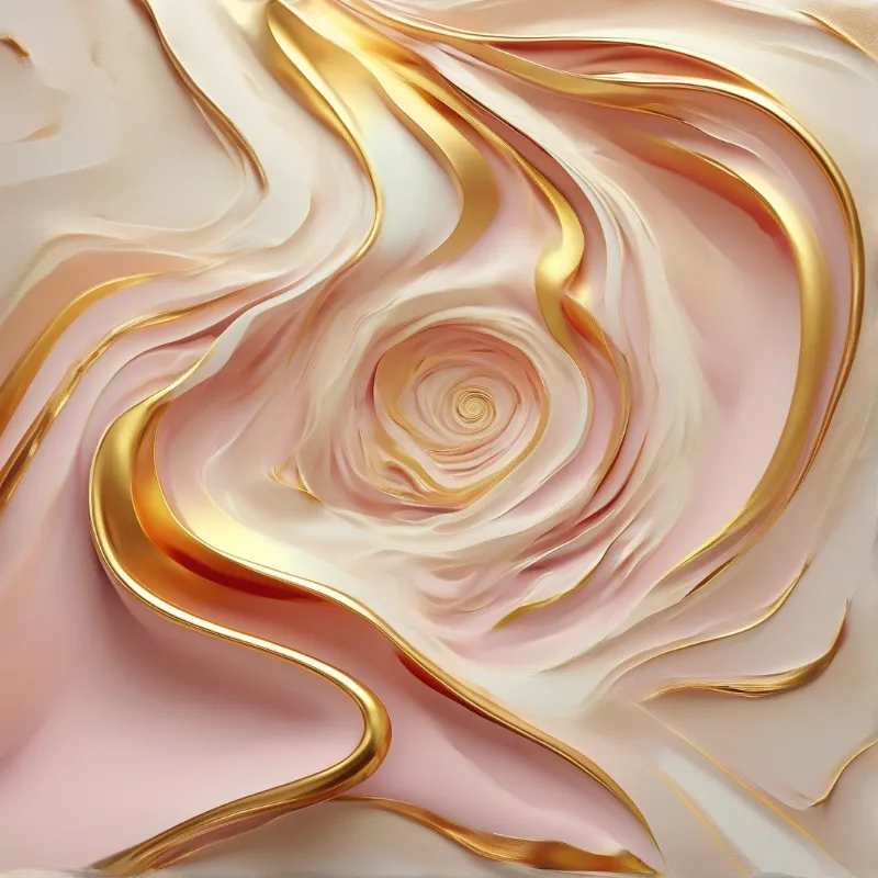 Abstract Gold and Pink Swirls