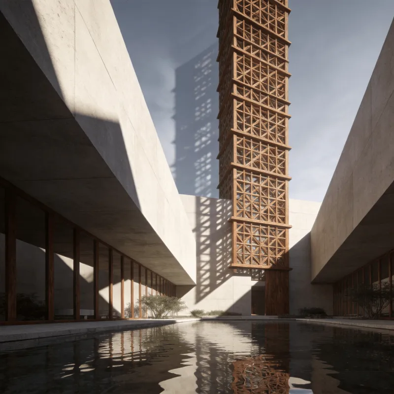Tower in Reflecting pool