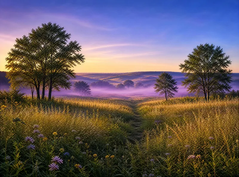 Serene Meadow at Dawn