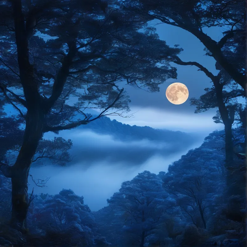 Moonlit Mountain Valley