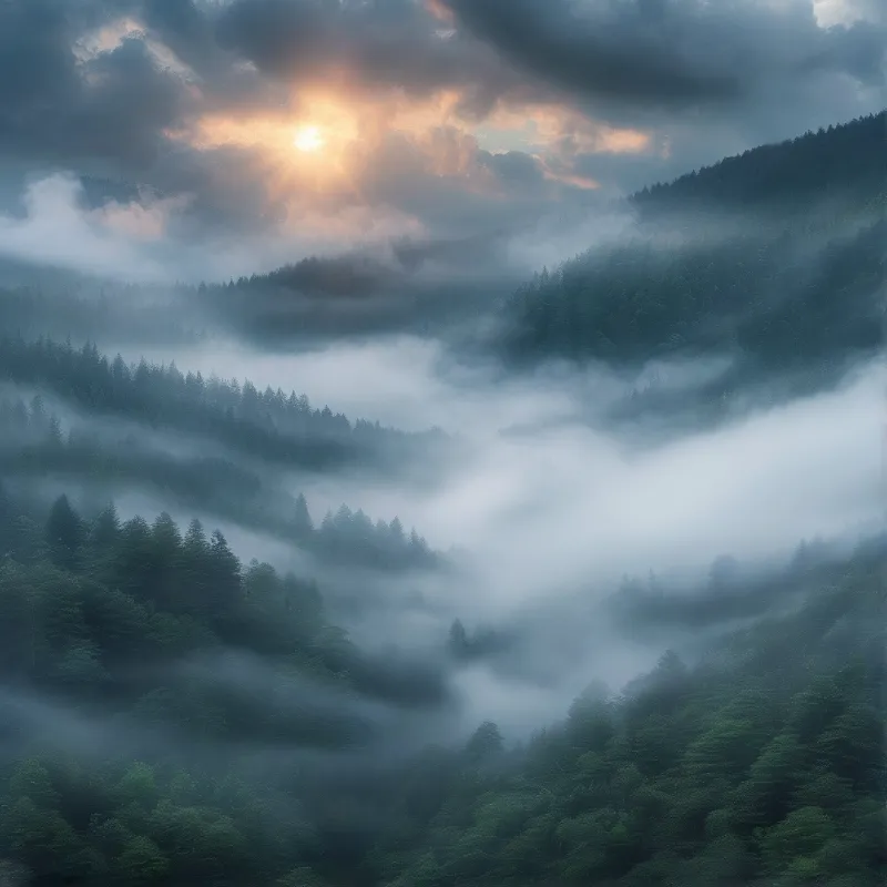 Misty Mountain Sunrise